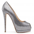 *Brand New* Authentic Giuseppe Zanotti Grey Python Embossed  Pumps