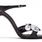 *Brand New* Authentic Giuseppe Zanotti  black python-embossed leather Strap Pumps