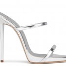 *Brand New* Authentic Giuseppe Zanotti Silver Mirrored Patent Leather Upper Pump