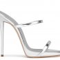 *Brand New* Authentic Giuseppe Zanotti Silver Mirrored Patent Leather Upper Pump