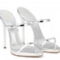 *Brand New* Authentic Giuseppe Zanotti Silver Mirrored Patent Leather Upper Pump
