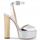 *Brand New* Authentic Giuseppe Zanotti Silver Platform Heels