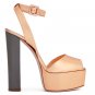 *Brand New* Authentic Giuseppe Zanotti Mirrored rose gold patent leather upper Platform Pumps