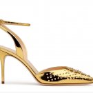 *Brand New* Authentic Giuseppe Zanotti Golden mirrored patent leather upper with studs