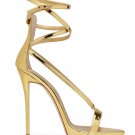 *Brand New* Authentic Giuseppe Zanotti Gold Mirrored Patent Leather Strap Pumps