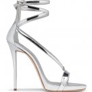 *Brand New* Authentic Giuseppe Zanotti Silver Mirrored Patent Leather Upper Heels