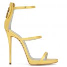 *Brand New* Authentic Giuseppe Zonatti Gold Mirrored Patent Leather Strap Heels
