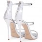 *Brand New* Authentic Giuseppe Zanotti Silver mirrored patent leather Strap Heels
