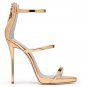 *Brand New* Giuseppe Zanotti Rose Gold Mirrored Leather Strap Heels
