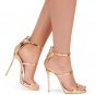 *Brand New* Giuseppe Zanotti Rose Gold Mirrored Leather Strap Heels