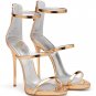 *Brand New* Giuseppe Zanotti Rose Gold Mirrored Leather Strap Heels