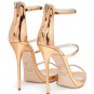 *Brand New* Giuseppe Zanotti Rose Gold Mirrored Leather Strap Heels