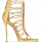 *Brand New* Authentic Giuseppe Zanotti Gold Metallic Calfskin Leather Upper Heels