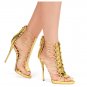 *Brand New* Authentic Giuseppe Zanotti Gold Metallic Calfskin Leather Upper Heels