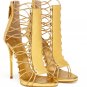 *Brand New* Authentic Giuseppe Zanotti Gold Metallic Calfskin Leather Upper Heels