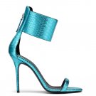 *Brand New* Authentic Giuseppe Zanotti Blue Python Printed Patent Leather Upper Heels