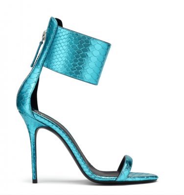 *Brand New* Authentic Giuseppe Zanotti Blue Python Printed Patent Leather Upper Heels