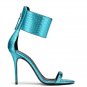 *Brand New* Authentic Giuseppe Zanotti Blue Python Printed Patent Leather Upper Heels