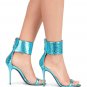 *Brand New* Authentic Giuseppe Zanotti Blue Python Printed Patent Leather Upper Heels