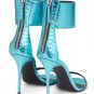 *Brand New* Authentic Giuseppe Zanotti Blue Python Printed Patent Leather Upper Heels