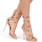 *Brand New* Authentic Giuseppe Zanotti Mirrored Rose Gold Patent Leather Strapped Upper Heels