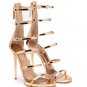 *Brand New* Authentic Giuseppe Zanotti Mirrored Rose Gold Patent Leather Strapped Upper Heels
