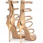 *Brand New* Authentic Giuseppe Zanotti Mirrored Rose Gold Patent Leather Strapped Upper Heels