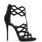 *Brand New Giuseppe Zanotti Black Suede Laser- Cut Upper High Heels