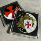 KNIGHT'S TEMPLAR Freemason Knight Premium Color Challenge Coin 40mm with Case
