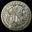 GRIM REAPER Throned Skull  Novelty Good Luck Heads Tails Challenge Coin 304