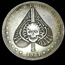 Ace of Spades Skull  Novelty Good Luck Heads Tails Challenge Coin #280
