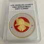 LACoFD LOS ANGELES COUNTY FIRE DEPARTMENT Gold Plated Challenge Coin F-20