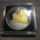 RMS TITANIC Voyage Challenge Coin Two Tone Silver/Gold-w/Case #698