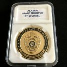ALASKA State Police-State Trooper Gold Plated St. Michael Challenge Coin P-2
