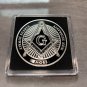 Freemason Challenge Coin-All Seeing Eye Masonic Templar Brotherhood Coin w Case