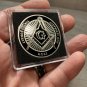 Freemason Challenge Coin-All Seeing Eye Masonic Templar Brotherhood Coin w Case