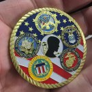 POW-MIA US Military All Branches USMC USN ARMY USAF USCG CHALLENGE COIN Large 2”