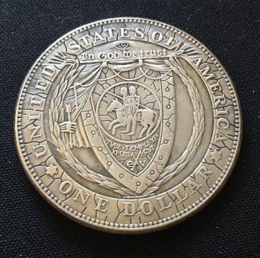 KNIGHTS TEMPLAR Custom Horseman Shield Good Luck Heads Tails Challenge Coin #292