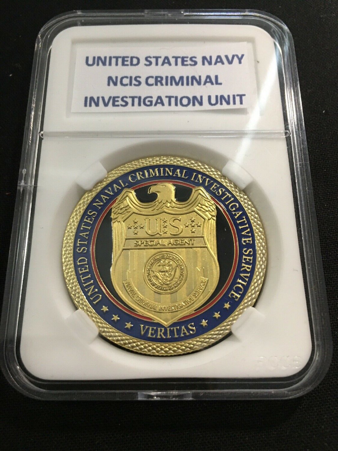 US NAVY NCIS Challenge Coin CRIMINAL INVESTIGATION SERVICE NCIS USN N-8