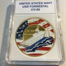 USS FORRESTAL CV-59 Challenge Coin USN-US NAVY 40mm #N16