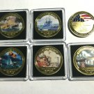 WW2 PEARL HARBOR 5 CHALLENGE COIN SET-80th Anniversary w/cases-REAL Photos!