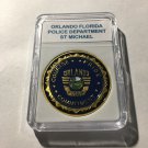 ORLANDO FLORIDA POLICE St. Michael Challenge Coin 40mm with Case P-59