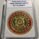 PHILADELPHIA FIRE DEPARTMENT GOLD PLATED FINISH Challenge Coin 40mm w/case F12