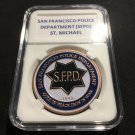San Francisco SFPD POLICE DEPARTMENT Bronzed FINISH Challenge Coin w CASE! P37