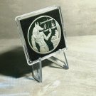 Ebros Ancient Egyptian God Anubis Scales SILVER Plated Challenge Coin Case/Stand