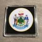 MAINE State Seal Challenge Coin Colorized USA w/Case #378