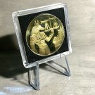 Ebros Ancient Egyptian God Anubis Scales Gold Plated Challenge Coin Case/Stand