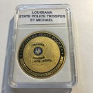 LOUISIANA STATE Police Trooper Challenge Coin St Michael Safe-Prayer/Case P73