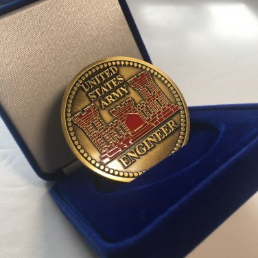 US ARMY ENGINEER Branch High Grade Challenge Coin 1.5" Large-Beautiful! w/box
