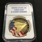 B-2 Spirit Stealth Bomber Challenge Coin United States AIR FORCE USAF w Case A14